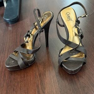Carlos by Carlos Santana Dark Brown Strappy Heels